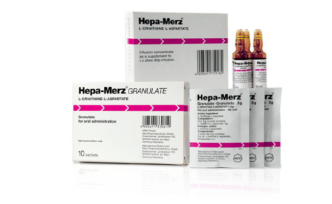 Packshot Hepa-Merz® (L-ornithine L-aspartate)